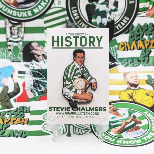 History Stevie Chalmers pin badge